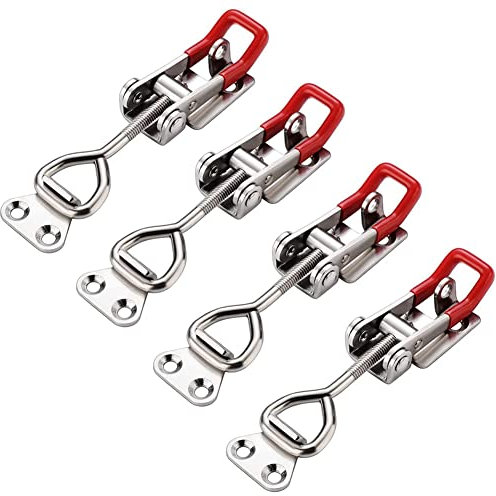 Chiusura a Leva Regolabile in Metallo, Morsetti a Ginocchiera Chiavistello, Blocco Leva Fibbia a Stecca, 180kg/400lbs Chiusure a Leva per Scatole di Armadi, Porte e Finestre, Attrezzatura Meccanica