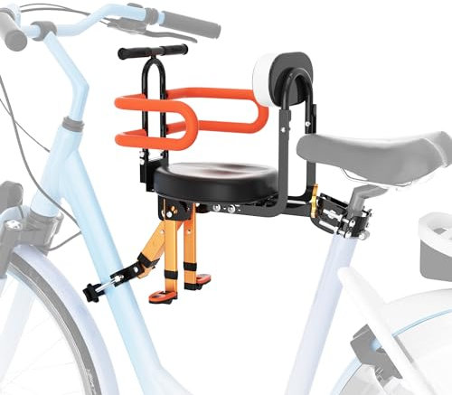 OUSEXI Child Bike Seat - Front Mount, Kids Bike Seat for Adult Bike,Retractable Baby Bike Seat Front Mounted, Toddler Bike Seat for Children 2~6 Years (with Crossbar-D)