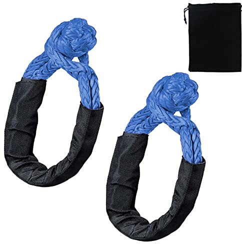 2 Piezas Grillete Suave, Grillete Todoterreno, Cuerda de Remolque, Grillete Suave con Cubierta Protectora, Resistencia a la Rotura de 17T para Vehículos Jeep de Recuperación Todoterreno