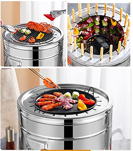 Vertikaler Rotisserie-Ofen, rauchfreier Grill mit Antihaft-Grillplatte und Grillnetz, tragbarer Außen-/Innengrill for Grillen von Fleischspießen, Gemüse