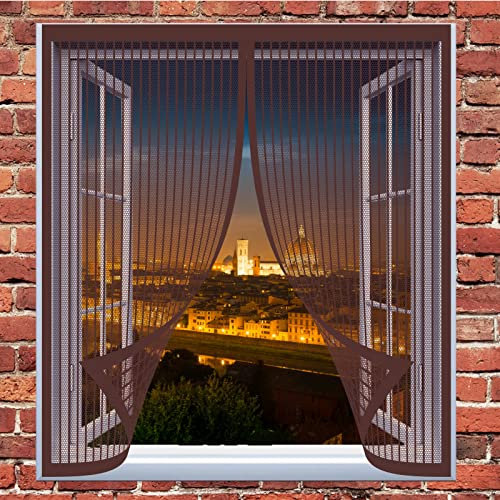 Insektenschutztür Fliegenschutz 80 x 200 cm Fliegengitter Balkontür Kein Stanzen Erforderlich Easy Install Magnetvorhang Für Balkontür Terrassentür, Braun