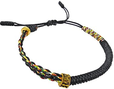Pulseras tejidas de cuerda tibetana budista de buena suerte para mujeres, hombres y adolescentes, pulseras trenzadas de amuleto tibetano de mantras tibetanos, regalo de amistad, pulsera tejida a mano,