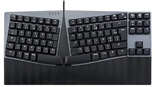 perixx PERIBOARD-335BR Clavier Filaire Compact et Ergonomique - Tenkeyless - Touches Tactile Brown à Profil Bas - Touches Macro programmables - Windows et Mac OS X - Layout AZERTY français