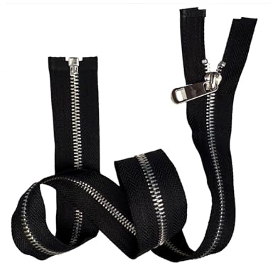 Amykite 65cm #5 Metall Reißverschluß,5mm Ersatzreißverschlüsse,hochwertiger Reißverschluss,teilbar Reissverschluss für Mäntel,Stiefel,Jacken,Nähen und mehr (Silber)