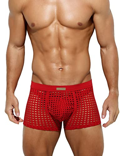 Mauro Kane Boxershorts Herren Netz Mesh Durchsichtig Unterhose | Sexy Unterwäsche für Mann Herren-Reizwäsche Men's Sexy Underwear, für Alltag & Intime Momente, S-4XL
