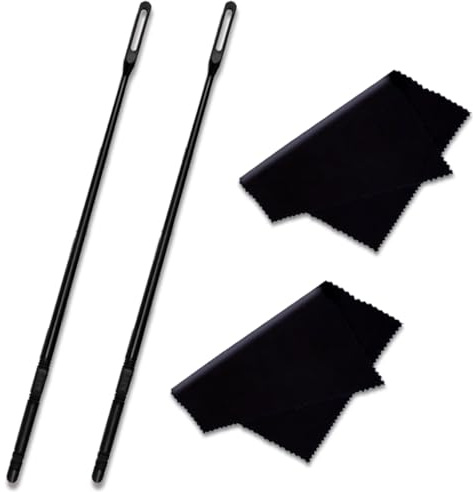 HZMM 2 Pcs Flute Cleaning Kit Flute Cleaning Rod with 2pcs Flute Cleaning Cloth Flute Cleaning Swabs Flute Polishing Cloth Flute Stick Flute Cleaner Flute Cleaning Tools for Flute maintenance tools