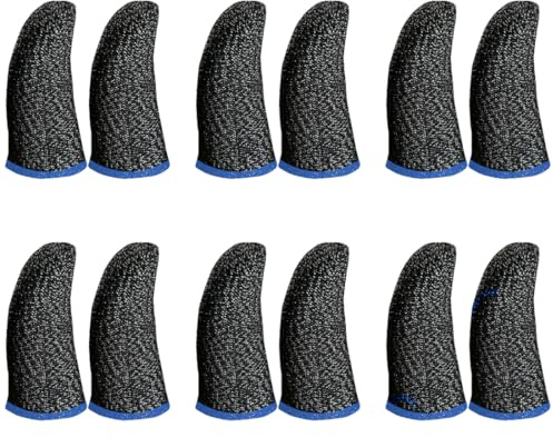 PYAIOVR 12 Stück Gaming Finger Sleeve Besonders Bequeme stabile Fingersleeves da einzigartige Elasthan Fasern inklusive Mikrofasertuch