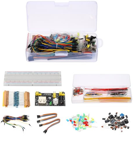 PATIKIL 37 Values Electronic Component Kit, 420 Pcs, 830 Tie-points Breadboard, Power Supply Module, Jumper Wire,LED Diode, Precision Potentiometer, Resistor
