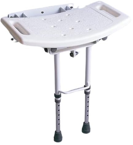 Asiento Abatible de Pared con Patas para Ducha. Asiento Ayudas Ducha Personas Movilidad Reducida. Asiento Plegable con Patas Regulables en Altura