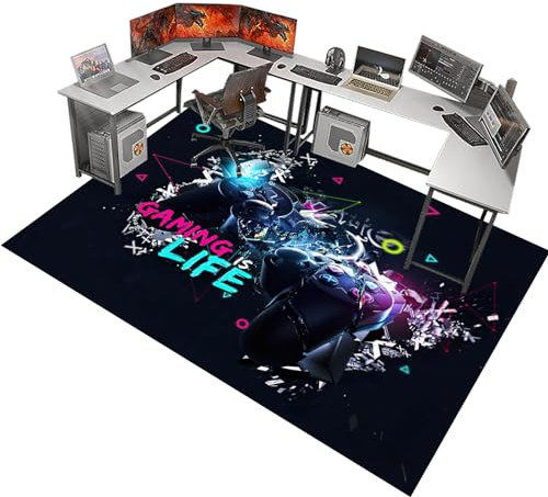 Bürostuhl Unterlage Teppich Gaming Teppich Stuhlunterlage Teppich-Stuhlmatte Bodenschutzmatte für Hartböden schreibtischstuhl unterlage für Laminat Bürostuhl Matte für Bodenschutz 90 x 140 cm