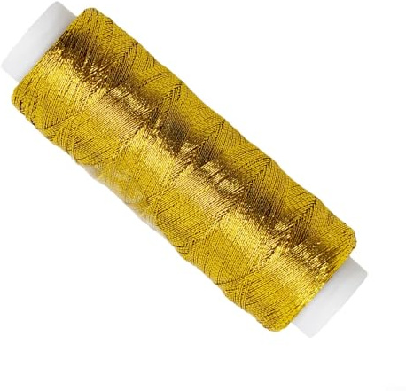 200M Gold Metallic Kordel, Nicht Elastisch Kordelband Schnur, Glatte Stärke Polyester Technik Nähkabel, DIY Bastelschnur Zum Weihnachten Oder Geschenkverpackung (1 Goldfaden)