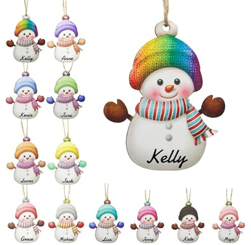 Personalisierte Weihnachtsanhänger mit Name, 2025 Kunstharz Weihnachtsbaumschmuck, Personalisierte Weihnachtskugeln Geschenke für Familienmitglieder, Ehemann, Freunde