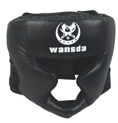 Boxhelm, Sparring, Boxhelm für Kinder und Erwachsene, Boxhelm, Training, Boxhelm aus Kunstleder, für Muay Thaiboxen, gepolsterter Kopfschutz, verstellbar
