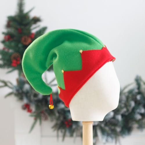 weihnachtsglocken Glocken läuten und Heben Sich. Lustige Weihnachtsmützen aus rotem und grünem Samt, perfekt for die Feiertage