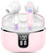 Cuffie Bluetooth, 2025 Auricolari Bluetooth 5.3 con HD Mic Stereo HiFi, Cuffie Wireless In Ear 40H LED Display Cuffiette Sport IP7 Impermeabili Touch Control Auricolari Senza Fili per Android/iOS Pink