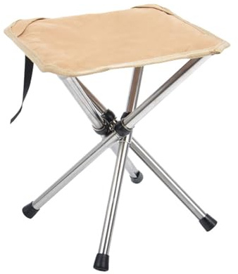 Bärbar campingstol, hopfällbar campingstol, hopfällbar campingpallar, bärbar ministol, liten aluminiumcampingstol, för resor vandring, fiske, BBQ (stor kaki)