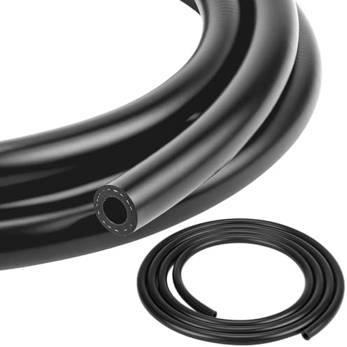 QWORK® Manguera de combustible 3 metros, 8 mm diámetro interno manguera línea combustible, caucho nitrílico y fibra de nylon trenzada, para camiones, automóviles, tractores, motores pequeños