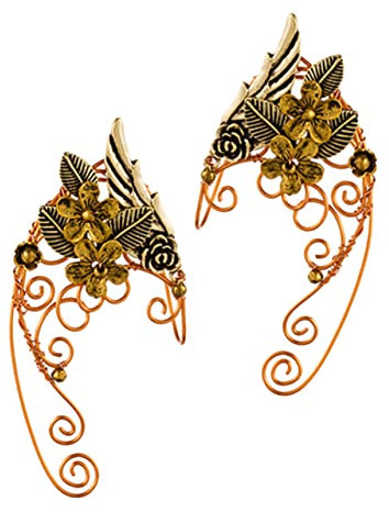 PENIKOKO Orecchini Forma Di Fiore Per Donna Orecchini Da Folletto Senza Piercing Polsini Auricolari Completi Gioielli Unici Per Cosplay e Feste