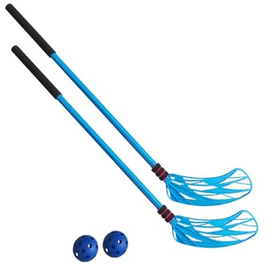 Baoblaze 2x Kids Hockey Stick and Ball Set, Kids Hockey Game,Sensory Training Tool, Indoor Fun Sports for Youth Children, Blue