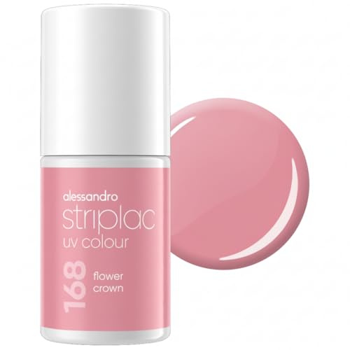 alessandro Striplac UV-nagellack Flower Crown – täckande och reptåligt upp till 15 dagar – lätt att applicera – mild borttagningsteknik – vegansk – rosa, 6,5 ml