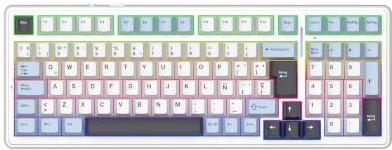 MechLands Aula F99 96% Teclado para Gaming Con Cable, Distribución QWERTY Español, Creamy Teclado Mecánico Con Junta, Retroiluminación RGB, Hot Swap, Interruptor Lineal Prelubricado (Blanco Azul)