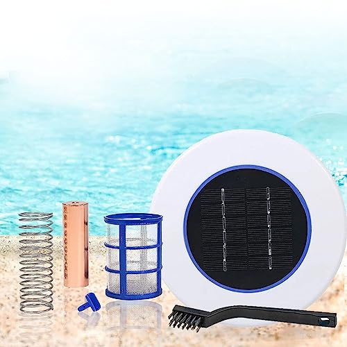 Purificatore ionizzatore solare per piscine, ripristina l'acqua limpida dell'85% in meno di cloro, anodo di lunga durata, shock naturale per piscine
