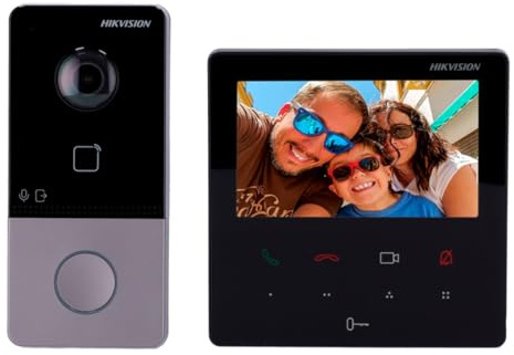 KIT videointerfon pentru 1 familie, Wi-Fi 2.4Ghz, monitor 4.3 inch - HIKVISION DS-KIS606-P