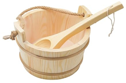 Gazechimp Barile E Mestolo per Sauna in Legno, Strumento per Bagno Turco SPA per Bagno SPA Casa