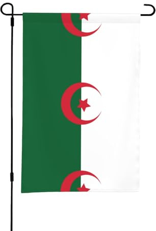 Drapeau de l'Algérie - Grand drapeau de jardin pour l'extérieur - Double face - Avec motif imprimé complet