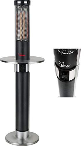 Totem Riscaldante da esterni con tavolino irradia il calore a 360 gradi con 2 resistenze in carbonio per un totale di 1600W superficie irradiata 3 metri di diametro Protezione IP24