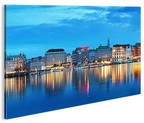 islandburner Bild Bilder auf Leinwand Alster Hamburg 1p XXL Poster Leinwandbild Wandbild Art up Your Life ®