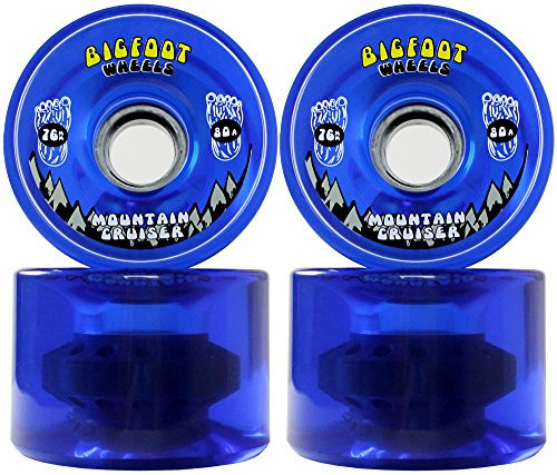 Bigfoot Longboard Rollen 76 mm 80 A SHR Mountain Cruiser Blau Transparent