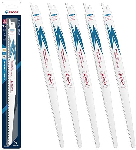 EZARC Säbelsägeblätter R1222DH for Holz Demolition 300mm 6TPI (5 Stück)