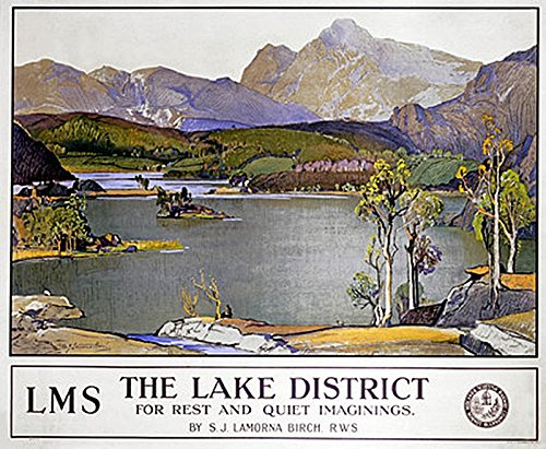 The Lake District (Old Rail Poster) Small Steel Sign 200mm x 150mm (og)