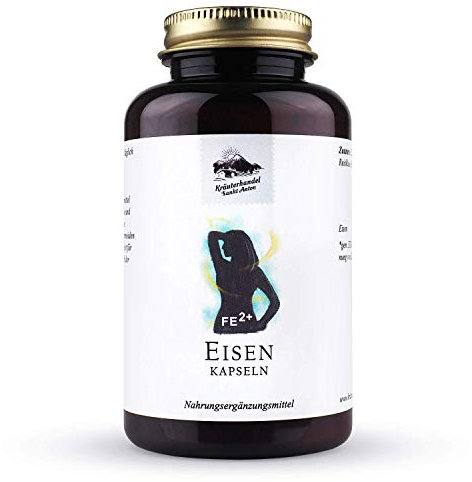 KRÄUTERHANDEL SANKT ANTON - Eisen 20 mg - 180 Kapseln für 6 Monate - Eisentabletten Hochdosiert & Laborgeprüft - Deutsche Premium Qualität