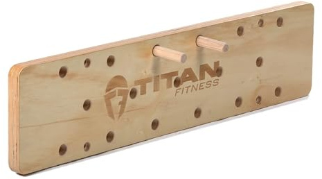 Titan Fitness 4 FT Climbing Pegboard, Wall-Mounted Climbing Board, Sturdy Birch Wood Pegboard Climbing Wall with Wooden Dowel Pegs, 17 Staggered Climbing Holes