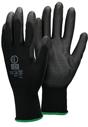 ECD Germany 24 Paar Arbeitshandschuhe mit PU-Beschichtung, Größe 11-XXL, Schwarz, atmungsaktiv, rutschfest, robust, Mechanikerhandschuhe Montagehandschuhe Schutzhandschuhe Gartenhandschuhe Handschuhe