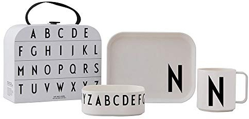 Design Letters Tritan Suitcase | Weihnachtsgeschenke für Kinder, Personalisierte Geschenke Baby | Trinklernbecher, Kinderteller & Kinderschale | Kindergeschirr | Baby Geschenk, Taufgeschenke | N