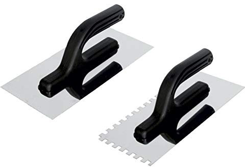 Professional Stainless Steel Notched Trowel, 270mm (4x4mm), Plastic Handle DIY