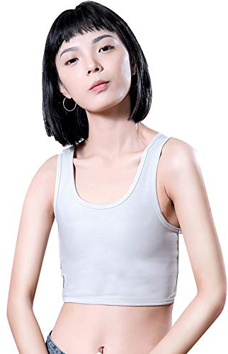 BaronHong Mesh Chest Binder 3 rader med krokar för Tomboy Trans Lesbian (svart, S), GRÅ, M