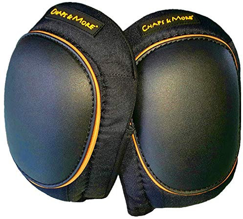 Chaps & More Leichte Profi Gel Knieschützer für Gärtner, Bau + Handwerk I 1 breites Befestigungsband I Keine Einschnürungen der Knieschoner in den Kniekehlen I Sitzt perfekt I Deutsches Ingeneering