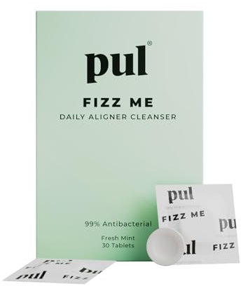 PUL Aligner Cleaner Tablets | 30 Count | Mint Cleaning Tablets for Invisalign & Retainers | Fizzing Formula Removes Odours & Stains | Dental Hygiene Essentials - Cleans Dentures, Night & Mouth Guards