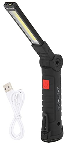 Alomejor Lampe de Poche Pliable USB Lampe de Poche LED Rechargeable 5 Modes Lampe Torche de Travail Multifonctionnelle COB LED Lampe de Poche de Camping Lampes de Camping