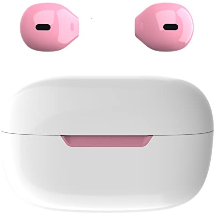 eleror Auriculares Inalámbricos Mini Invisibles Bluetooth, Auriculares Semi-In-Ear Pequeños para Trabajo y Uso Diario, Control Táctil, Livianos para Música y Audiolibros(Rosa)
