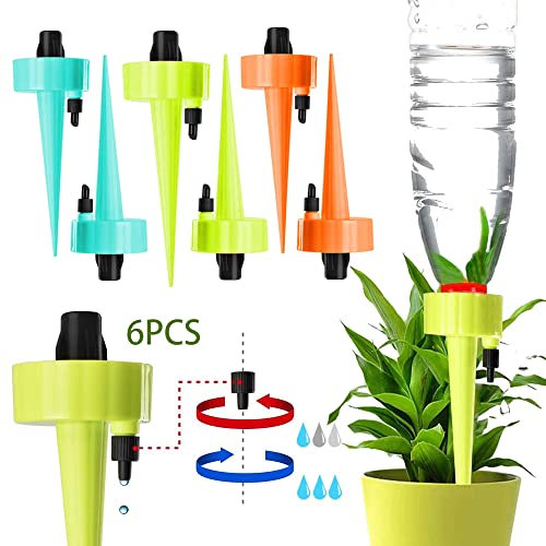 MEISHANG 6PCS Automatische Bewässerung von Pflanzen - Blumen - Garten,TopfpflanzenGarten Pflanzen Blumen Bewässerungssystem,Wasserspender für Pflanzen,Einstellbar Bewässerungssystem