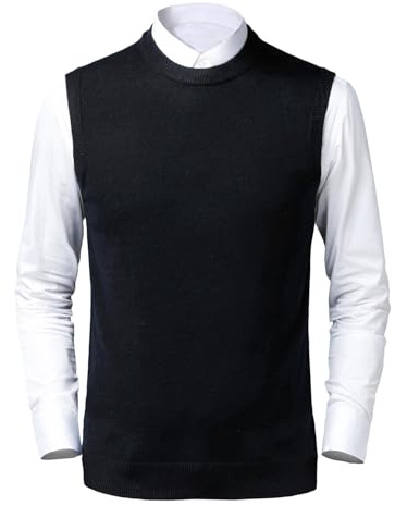 Btmpmcs Herren Pullunder Strickweste Ärmellose Klassische Pullover Weste Freizeit Gestrickte Business West Slim Fit Einfarbig Gentleman Wollweste Herbst Winter