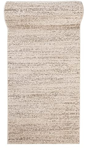 Mazovia Teppich Läufer Flur - Modern Teppichläufer - Kurzflor Flurläufer für Vorzimmer, Schlafzimmer, Küche - ÖKO-TEX Zertifiziert - Meterware - Creme Beige - 120 x 450 cm
