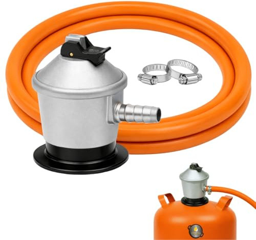 COMBOI -Kit Regulador Gas Butano + Manguera Gas 1,5 m | Conexión Estándar España | Homologado | Compatible Cocina, Paellero, Estufa y Barbacoa