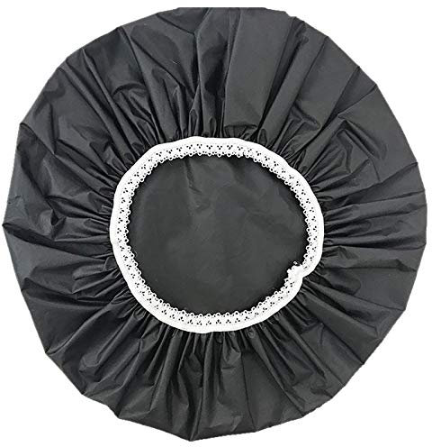 Grendly 1 gorro de ducha impermeable para el hogar, gorro de baño, juego de gorro de ducha elástico para hotel (negro)