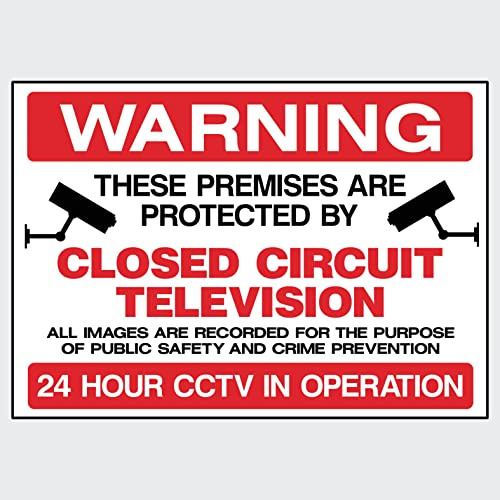 CCTV Closed Circuit These Premises are Protected by Closed Circuit TV Sign - (Choose Size, Material & Fixing Option) (MISC4)